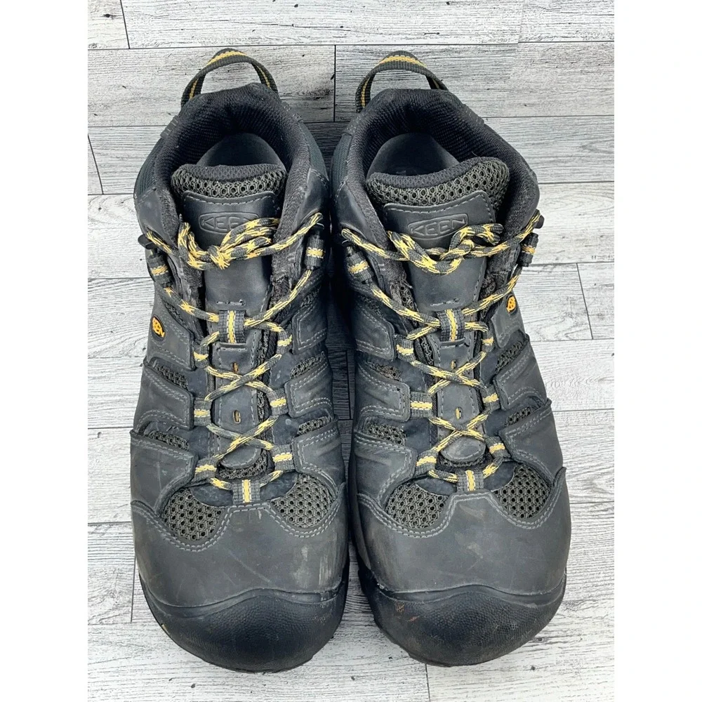 KEEN Utility Men Black‎ Waterproof Steel Toe Work Boots Size 8.5D